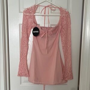 Babyboo Pink Lace Mini Dress